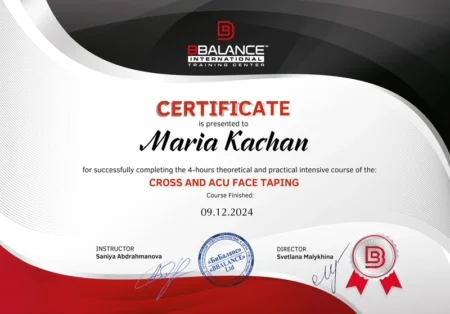 Maria Kachan 29 Certificato corso di Cross and Acu Face Taping